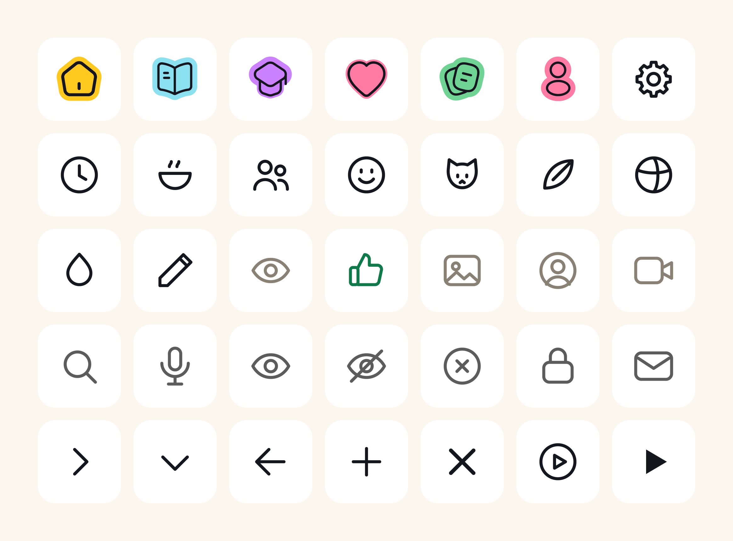 The app's icon set
