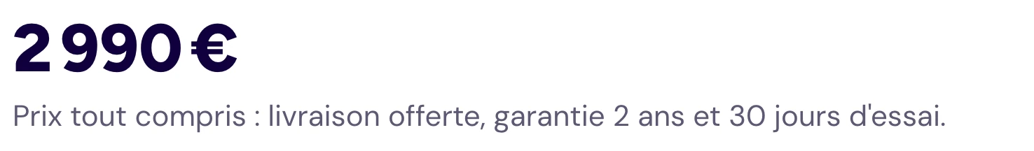 Le prix final, tout compris