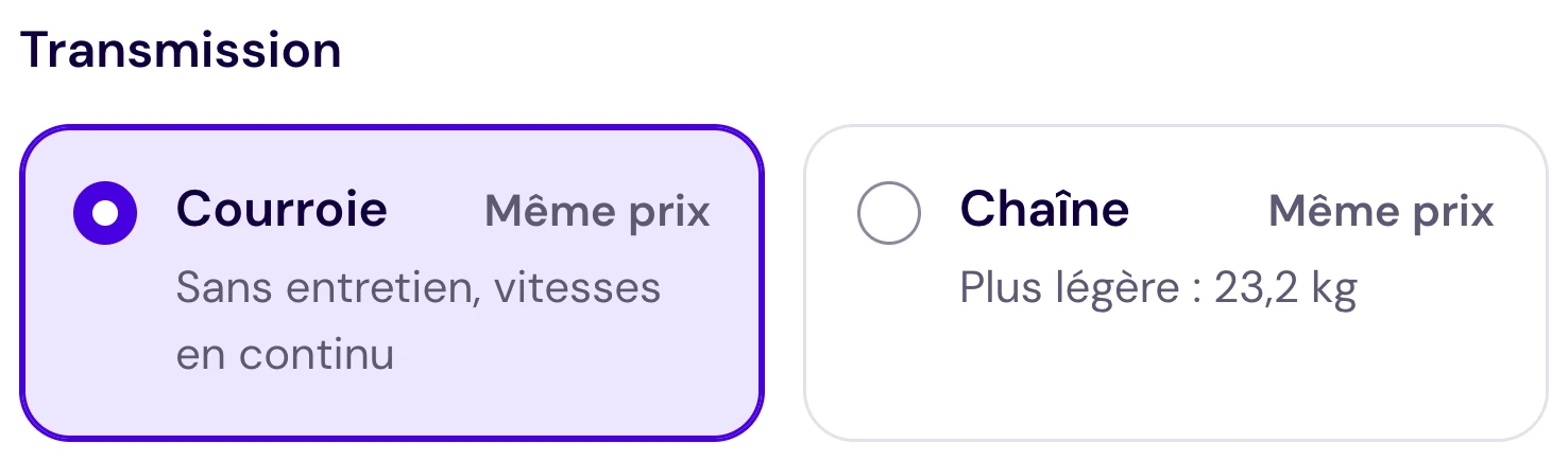 Le choix de la transmission, au même prix