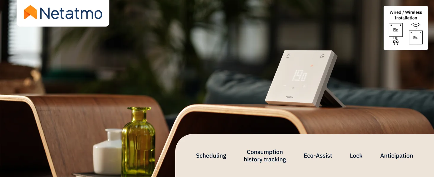 Amazon banner for the ORIGINAL Thermostat: photo of the thermostat and its main features